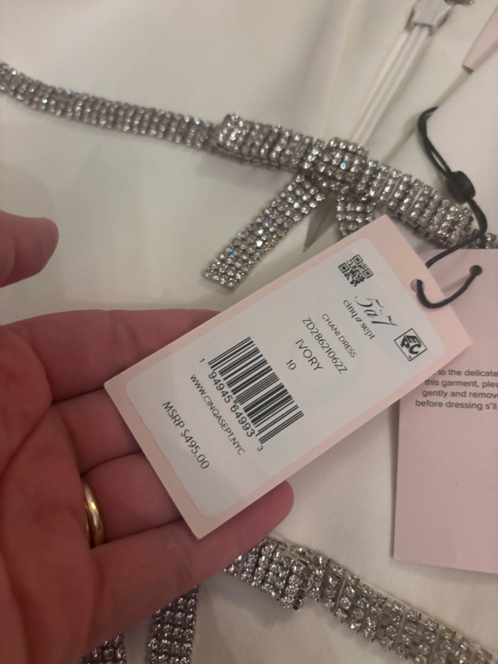 NWT Cinq à Sept Crystal Bow Mini Dress Sz 10 Cocktail Wedding Guest - Picture 12 of 15
